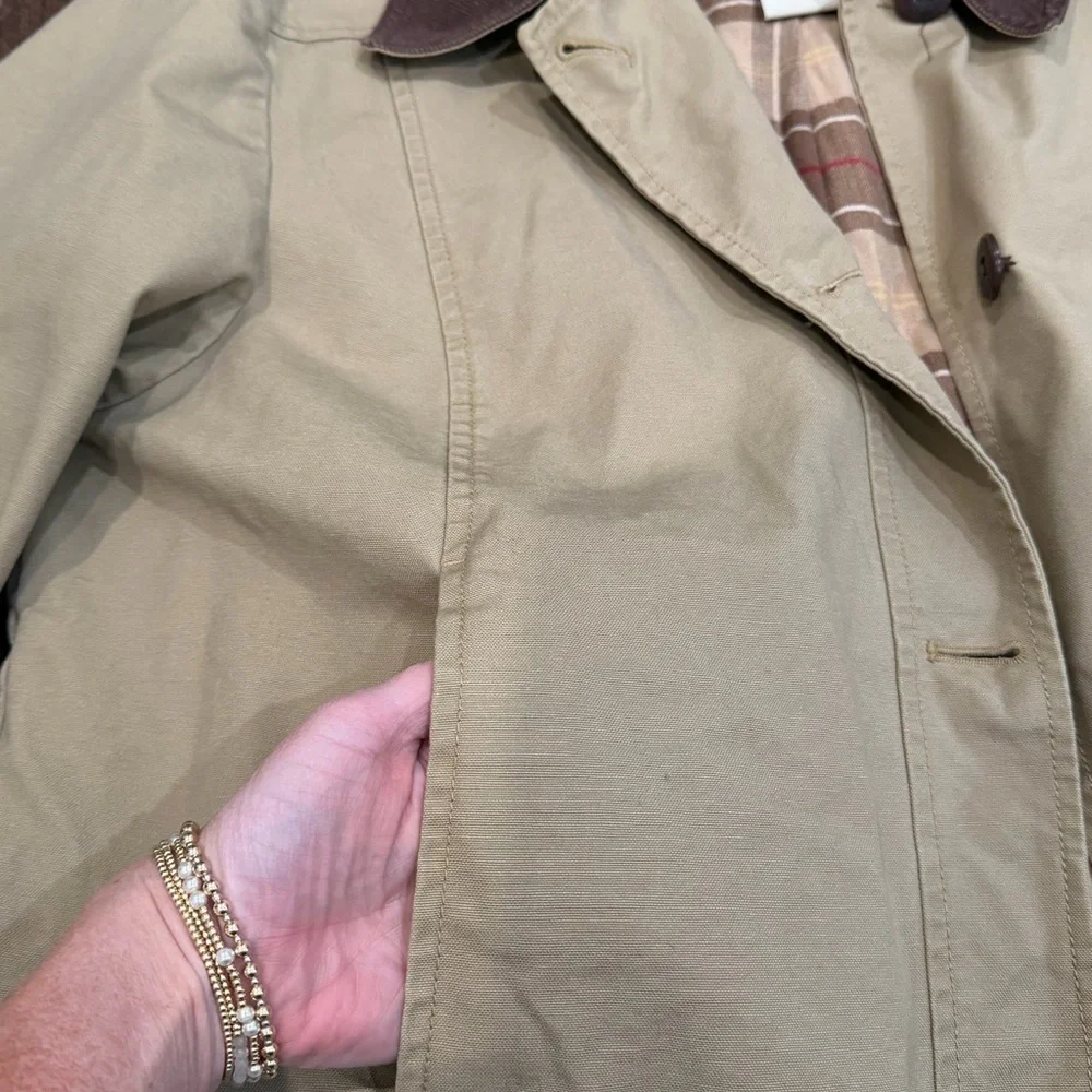 L.L. Bean Adirondack Barn Coat Flannel Lined Women’s Sz L Khaki Brown Rn71341 - Picture 7 of 11